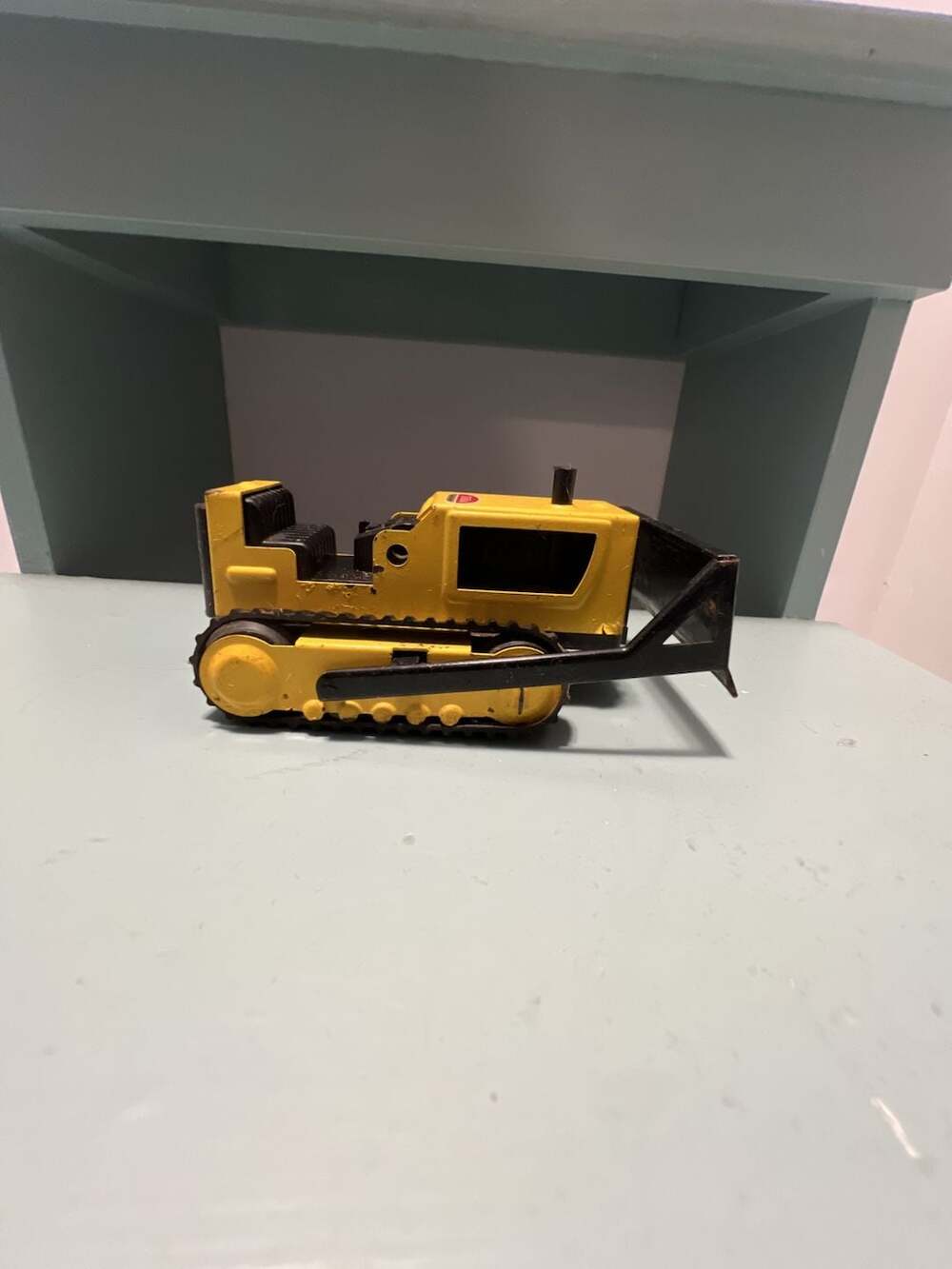 Tonka Vintage Yellow Black Pressed Steel Bulldozer Earthmover Toy